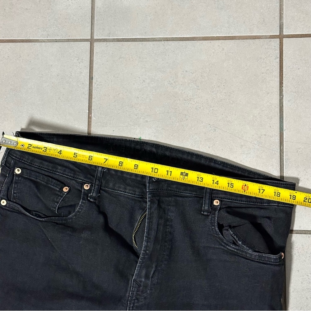 American Eagle Men's Original Straight Denim Airflex Black Jeans size‎ 38x30 - Picture 6 of 7